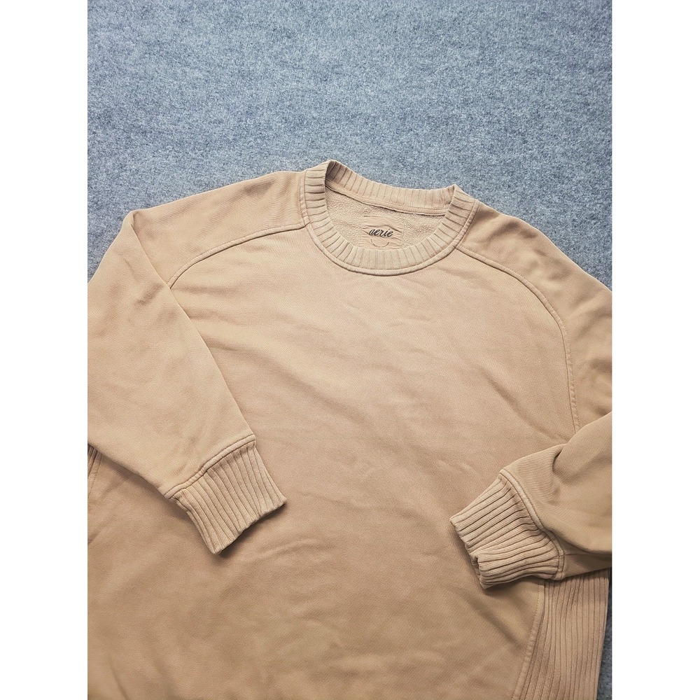 Aerie Sweater Womens Large Oversized  Crew Neck  100% Cotton Knit 3/4 Sleeve